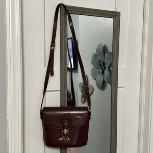 Vintage Polo Ralph Lauren brown purse with gold accents!